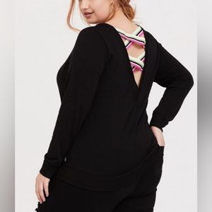 Torrid Active French Terry Long Sleeve Lattice Back Sweatshirt 1X